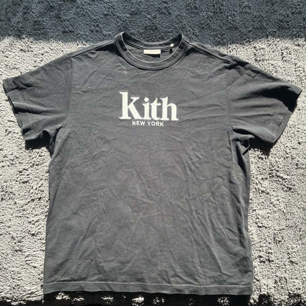 Kith New York Embroidered Logo Black T-Shirt